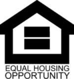 Equal housing opportunity logo featuring a black house outline with an equal sign inside and the words 'Equal Housing Opportunity' below
